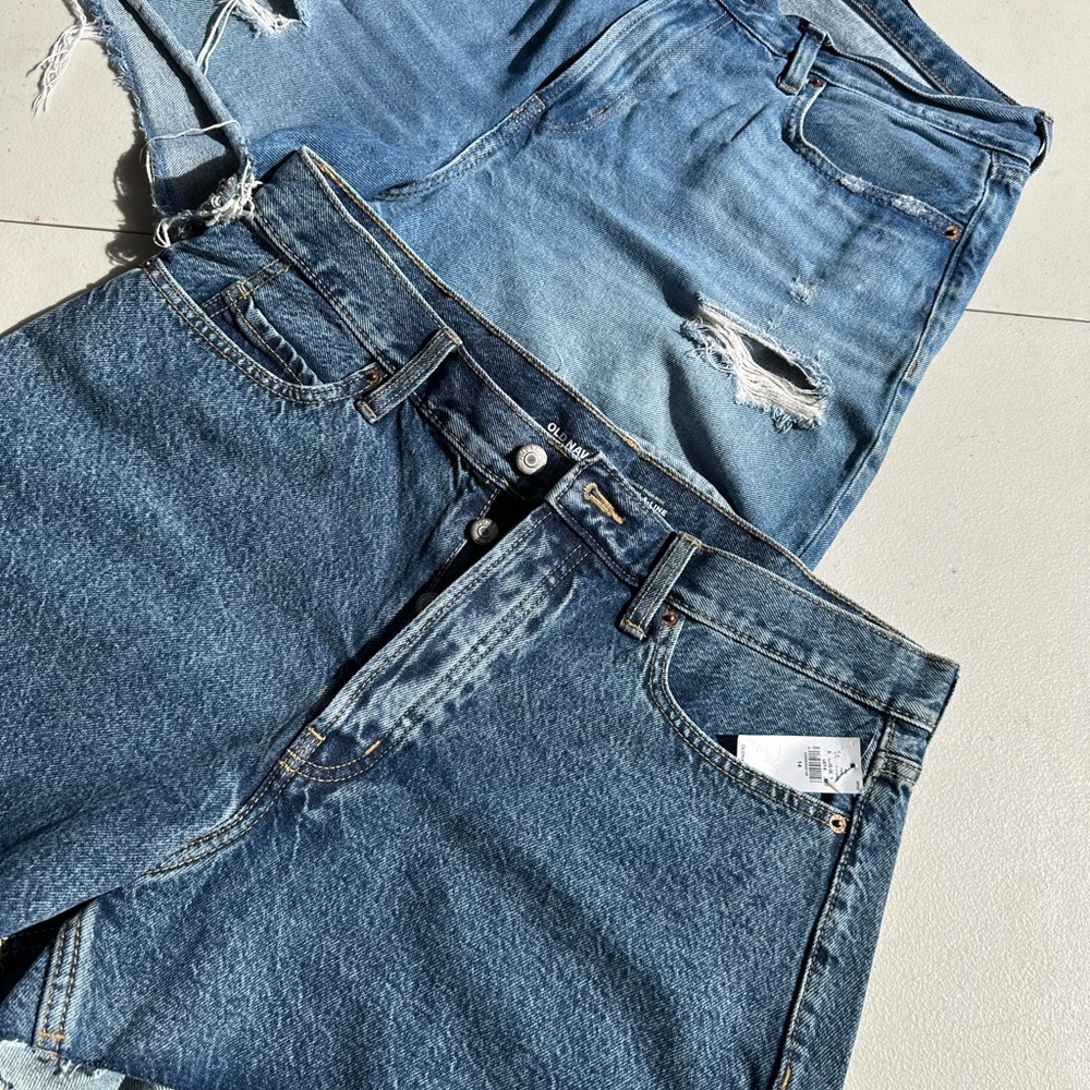 2 Old Navy Blue Boyfriend Jeans Shorts